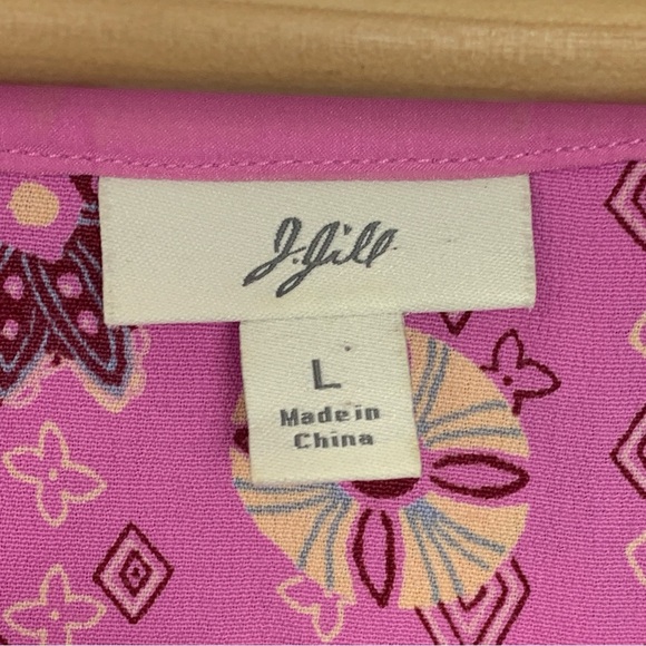 J. Jill Long Sleeve Printed Beaded Blouse - Picture 6 of 7